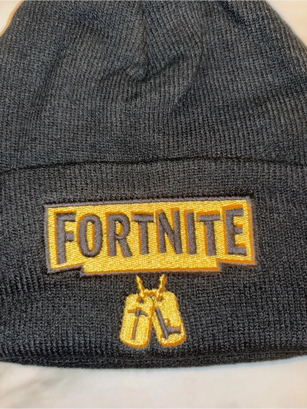NWOT Fortnite Black Knit Beanie Hat Gamer Winter Cap One Size
